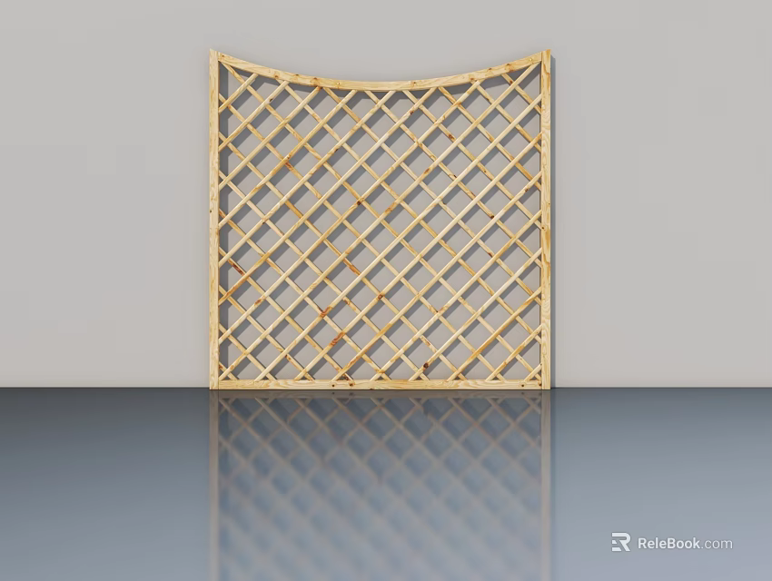Modern Golden Casement Window With Lattice Design And Decorative Frame 3d model 