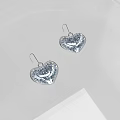 Sparkling Blue Heart Shaped Earrings Trendy Fashion Stylish Jewelry Accessory