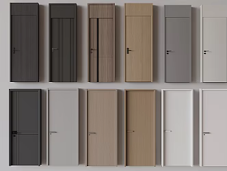 Modern Light Luxury Flat Door Single Door Solid Wooden Door 3d model