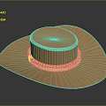 Stylish Brown Wide Brimmed Hat With Golden Decorative Band For Fashion Look