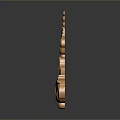 Golden Decorative Household Ornament With Intricate Curved Patterns And Bead Accents