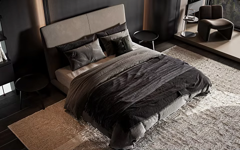 Modern style commodity bed 3d model