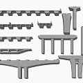 Modern Viaduct Composite Viaduct Bridge Pier High-speed Railway Pier Viaduct Column Small Box Girder Continuous Girder 3d model