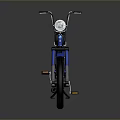 Stylish Blue Moped with Black Seat and Silver Wheels in Studio