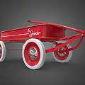 The Streeter Red Toy Wagon With White Wheels And Classic Design