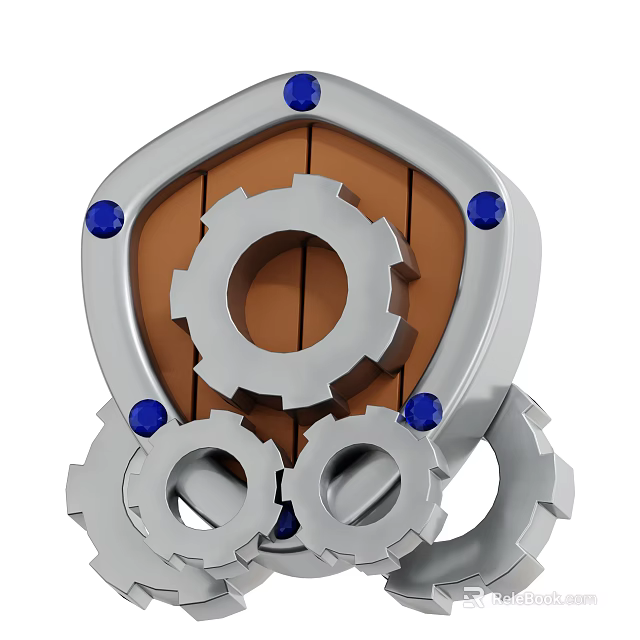 Industrial Equipment With Metal Frame And Interlocking Gears Featuring Blue Gems 3d model 