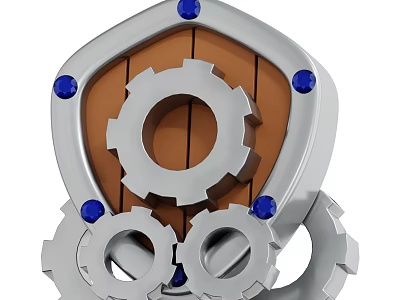 Industrial Equipment With Metal Frame And Interlocking Gears Featuring Blue Gems 3d model