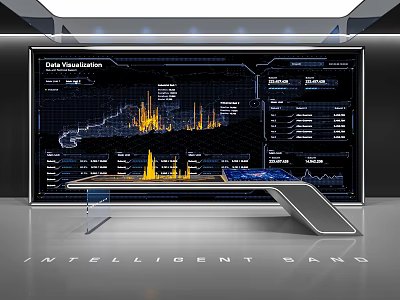 Advanced Commercial Equipment with Large Screen Data Visualization and Intelligent Console 3d model