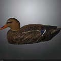 Handcrafted Decorative Duck With Brown Feathers Orange Beak And Polished Surface