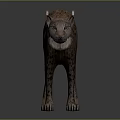 3D Lynx Model In Standing Pose With Spotted Fur And Tufted Ears On Gray Background