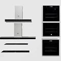 Modern Kitchen Appliances With Range Hood And Built In Ovens Design