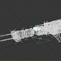 Futuristic Sci-Fi Spaceship Design With Detailed Mechanical Components Long Protruding Parts And Leg Supports