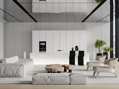Modern leisure area Minimal office tea area 3d model