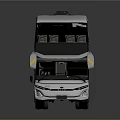 White Double Decker Bus With Large Windows And Roof Vents Design