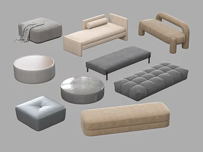 Sofa Stools In Various Styles Colors And Modern Designs For Living Spaces 3d model