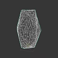 3D Microtopography Model With Blue Green Transparent Polyhedron And Cracked Surface