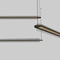 Modern Linear Pendant Lights With Blue And Transparent Shades And Metal Frames For Home Decor
