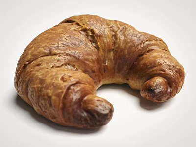 Freshly Baked Golden Flaky Croissant With Buttery Layers And Crispy Exterior 3d model