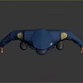 Professional Police Officer In Blue Uniform With Hat Standing Pose And Utility Belt