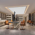 Elegant Modern Beauty Hair Salon Interior With Comfortable Chairs And Mirrors