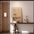 New Chinese-style Middle Ancient Entrance New Chinese-style Middle Ancient Strip Case New Chinese-style Middle Ancient Decorative Painting 3d model