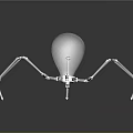 Creative Mechanical Spider With Light Bulb Body And Metal Legs Design 3d model