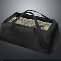 Trendy Black Fashion Accessory Bag Filled With US Dollar Bills For Stylish Look