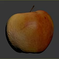 Fresh Ripe Orange Red Apple With Red Spots On Dark Background And Reflection