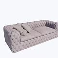 Light Gray Tufted Two Seater Sofa With Decorative Pillows And Modern Design 3d model