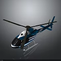 Blue And White Mars Exploration Helicopter 3D Model With Rotors And Fuselage