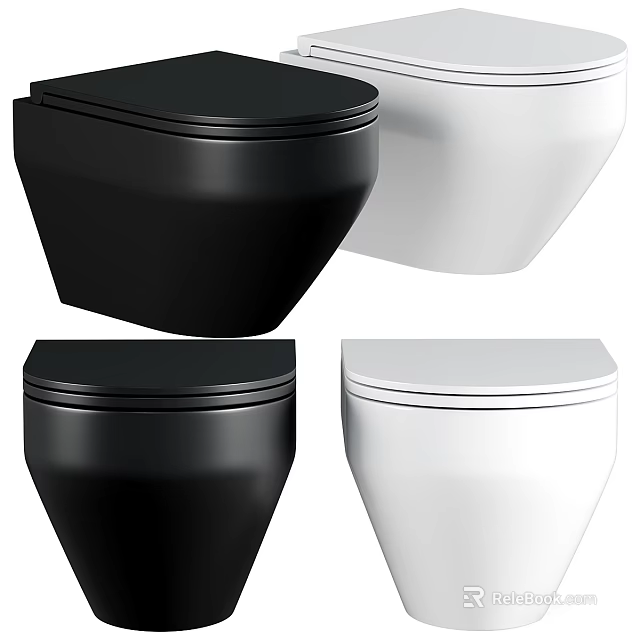Modern Black And White Toilet Designs With Sleek Contemporary Appearance 3d model 