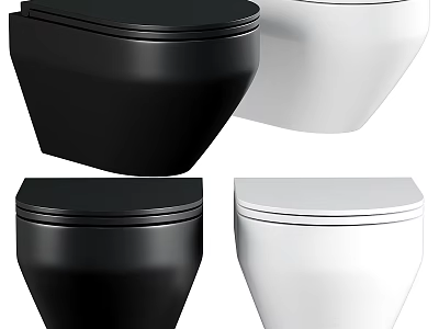 Modern Black And White Toilet Designs With Sleek Contemporary Appearance 3d model