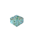 Elegant Decorative Translucent Cube With Light Blue Hue And Colorful Internal Patterns