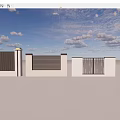 Various Modern Fence Designs For Residential Use With Metal Panels And Concrete Pillars