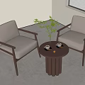 Quiet leisure negotiation tables and chairs 3d model