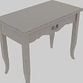 White Vintage Dining Table With Carved Legs And Single Drawer Design