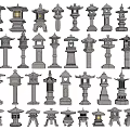 Traditional Japanese Stone Lanterns Collection With Various Designs And Styles