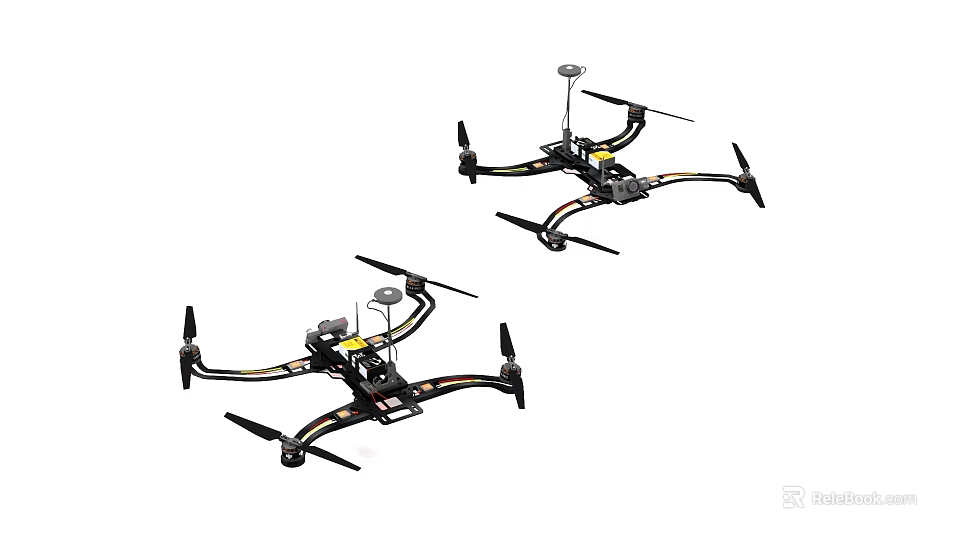 Smart Drone Featuring Camera Mount and Four Propellers for Aerial Operations 3d model 
