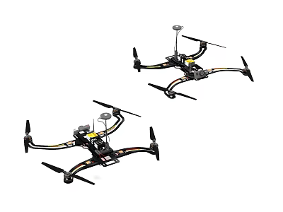 Smart Drone Featuring Camera Mount and Four Propellers for Aerial Operations 3d model