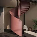 Modern Cozy Minimalist Living And Dining Room With Warm Wooden Furniture And Ample Natural Light