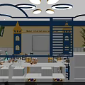 Model International Education Kindergarten With Star Shaped Decor Yellow Blue Walls Whiteboard And Learning Spaces