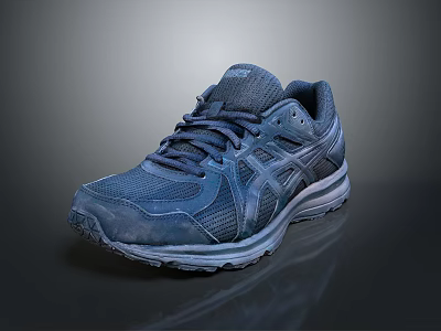 Blue Running Shoes With Mesh Upper And Rubber Sole Lace Up Athletic Design 3d model