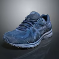 Blue Running Shoes With Mesh Upper And Rubber Sole Lace Up Athletic Design
