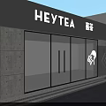 HEYTEA Modern Milk Tea Shop With Glass Facade And Concrete Walls