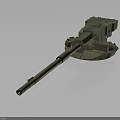 Military Artillery Weapon With Extended Barrel Turret And Metal Structure Design