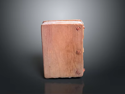 Rustic Wooden Storage Box With Decorative Metal Clasps And Natural Texture For Home Use 3d model