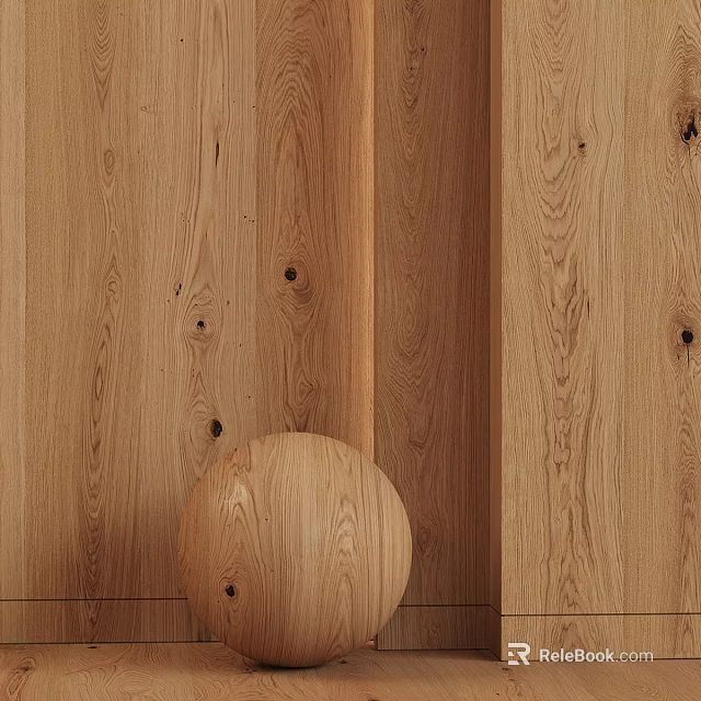Authentic Wooden Component Structure With Natural Grain Background And Sphere Detail 3d model 