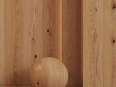 Authentic Wooden Component Structure With Natural Grain Background And Sphere Detail 3d model