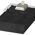 Modern Black Coffee Table With Sleek Surface And Decorative Wavy Top Design 3d model