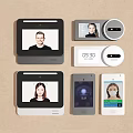 Public Facilities Facial Recognition Devices With Various Designs Screen Displays And Time Indicators
